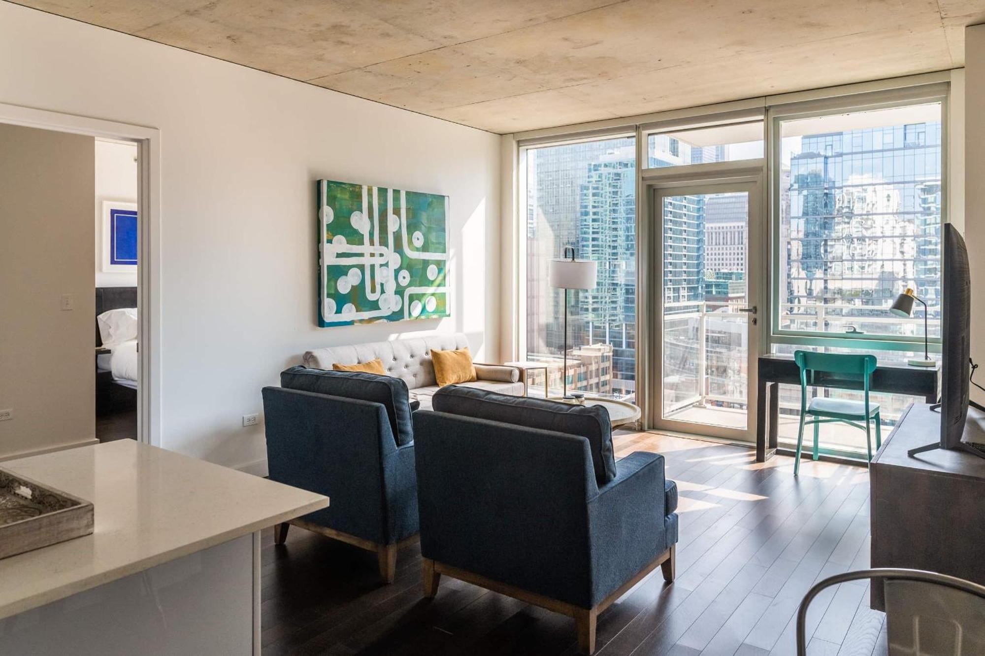 2Br Elegant Premium Suite With Balcony & Sweeping City Views Чикаго Екстер'єр фото
